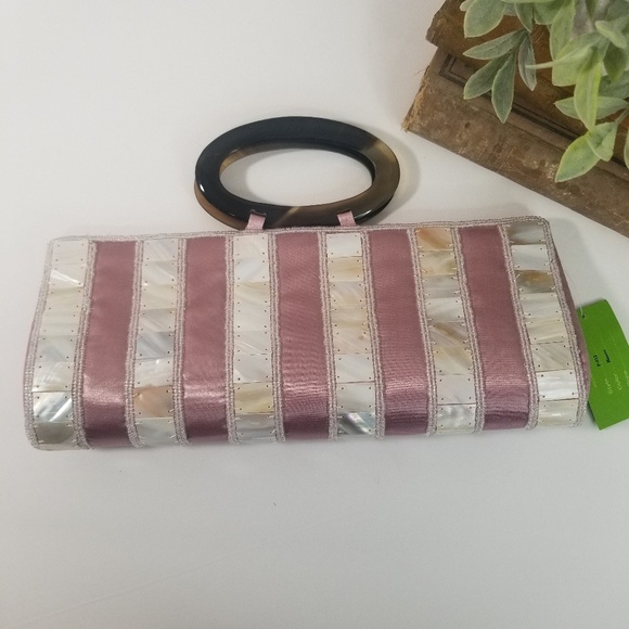 DV collection Handbags - DV Collection Mauve & mother of pearl clutch NWT